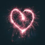 heart shaped pink sparklers photography